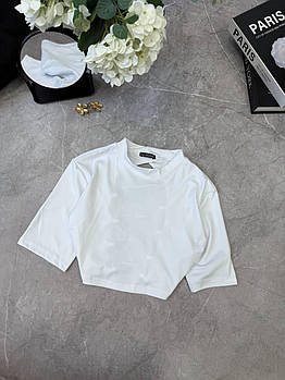 Базовий топ з мікродайвінгу з рукавом до ліктя універсальний білий