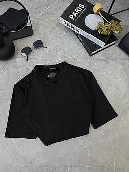 Базовий топ з мікродайвінгу з рукавом до ліктя універсальний чорний