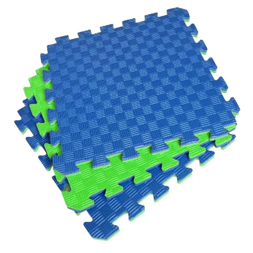 Татамі 50х50х2 см синьо-зелений (двошаровий килимок пазл) IZOLON EVA SPORT