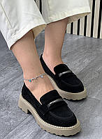 Туфлі лофери " ШКІРА " жіночі 6 пар у ящику чорного кольору 37-41, фото 3