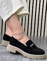 Туфлі лофери " ШКІРА " жіночі 6 пар у ящику чорного кольору 37-41, фото 5