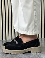 Туфлі лофери " ШКІРА " жіночі 6 пар у ящику чорного кольору 37-41, фото 7