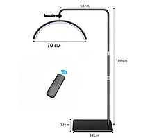 Безтінова підлогова LED Moon лампа Місяць 68 см 50 вт чорна