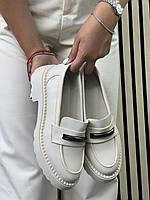 Туфлі лофери " ШКІРА " жіночі 6 пар у ящику бежевого кольору 37-41, фото 3