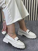 Туфлі лофери " ШКІРА " жіночі 6 пар у ящику бежевого кольору 37-41, фото 4