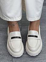 Туфлі лофери " ШКІРА " жіночі 6 пар у ящику бежевого кольору 37-41, фото 6