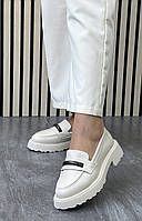 Туфлі лофери " ШКІРА " жіночі 6 пар у ящику бежевого кольору 37-41, фото 7