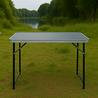 Раскладной стол для отдыха, пикника, дачи, рыбалки 80×60×69.5 см туристический алюминиевый из МДФ Серый