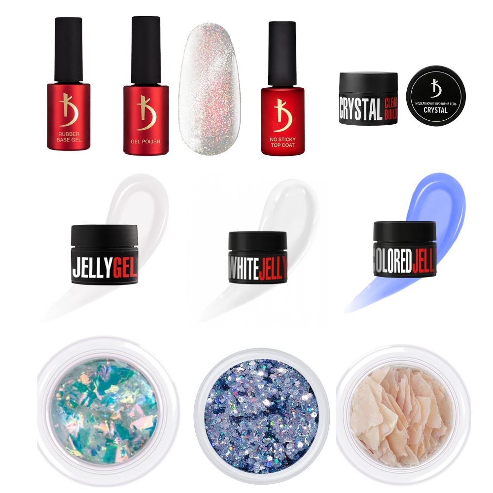 Набір для нігтів Kodi Professional "Волошковий френч"