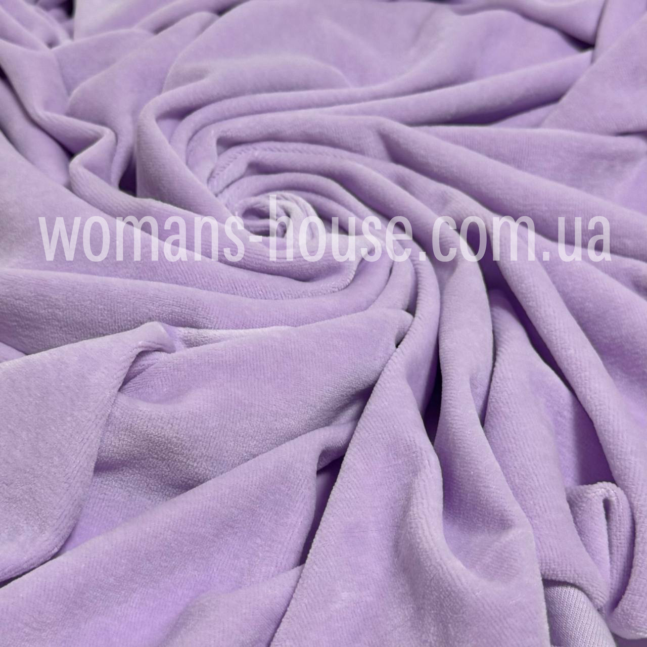 Тканина велюр бавовняний 180 см стрейч 300 г/м2 Туреччина Лавандовий, фото 1