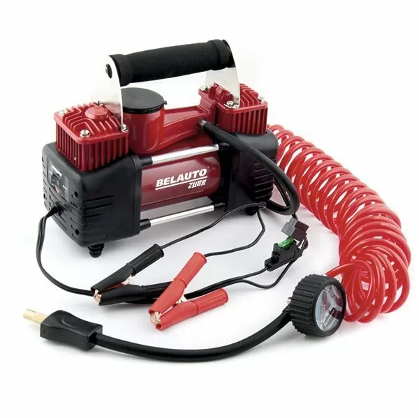 Компресор автомобільний два цилінди - "БІЛАВТО-ЗУБР" - 12v - 170Вт - 10атм - 90л - 5.7 м. шланг (БК45), фото 1