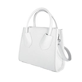 Сумка жіноча "Пінаколада" натуральна шкіра, біла тиснення рептилія