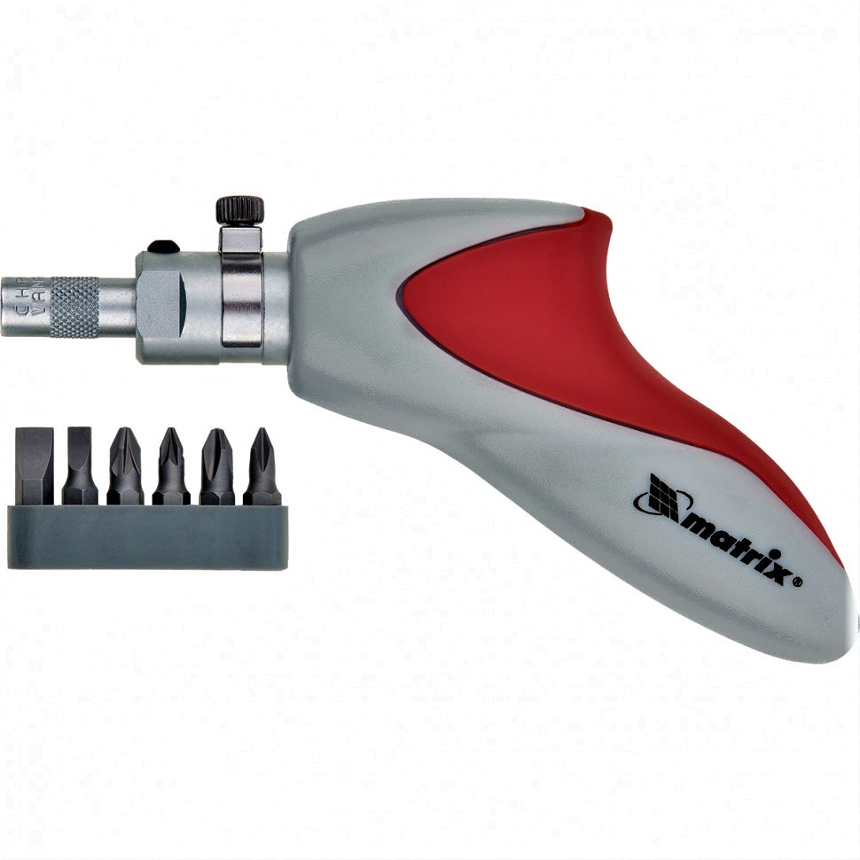 Викрутка PRO силова з тріскачкою під ключ + MATRIX CrV набір біт 6шт \\ MTX Тайвань