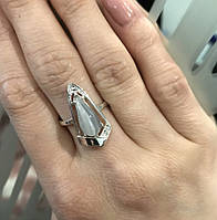 Срібна каблучка з сірим улекситом «Енсо» — гармонія форми та сенсу