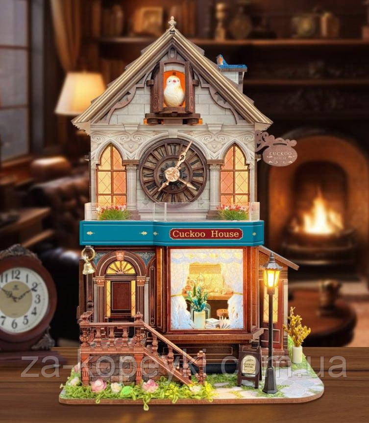 Румбокс Будиночок зозулі з годинником Cuckoo Clock House DIY Miniature House SQ-61, фото 1