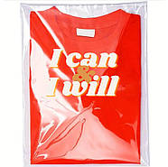 Фірмовий пакувальний пакет 40х50 см з клейовим клапаном прозорий з логотипом для магазинів і шоурумів, фото 3