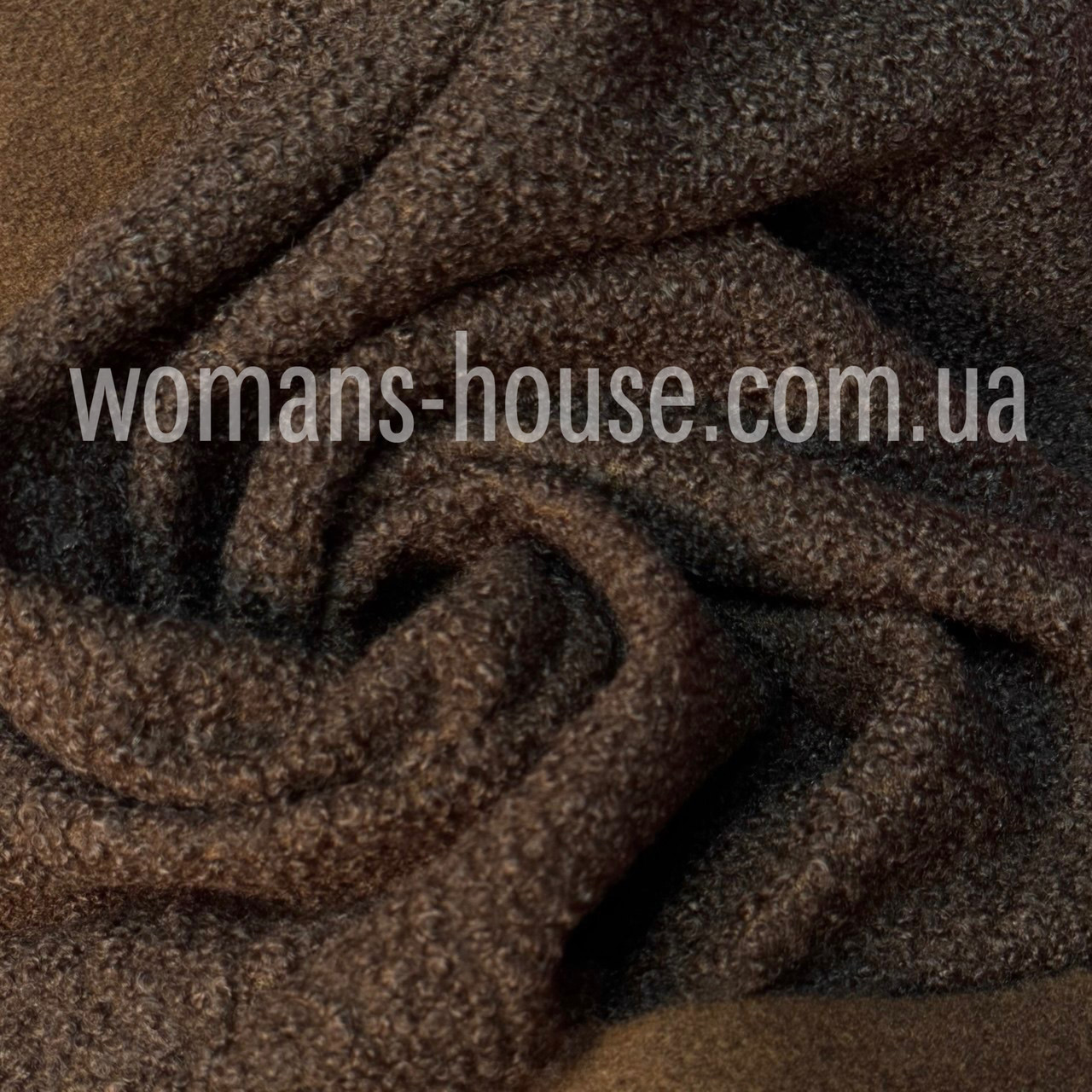 Букле Баранчик пальтова тканина 150 см щільна 300 г/м2 м'яка Коричневий, фото 1
