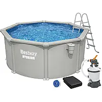 Збірний басейн Bestway Hydrium 56566 (300x120 см) з піщаним фільтром, драбиною та тентом
