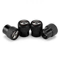 Ковпачки на ніпель із лого MINI Cooper Alitek Rif Metal Black Міні Купер, 4 шт.