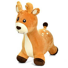 Стрибуни-тварини MS 4486/MS 4487 ПВХ, плюш/застібка-блискавка, 1400-1450г, у пакеті 23-28-13см, Оленя-MS 4486