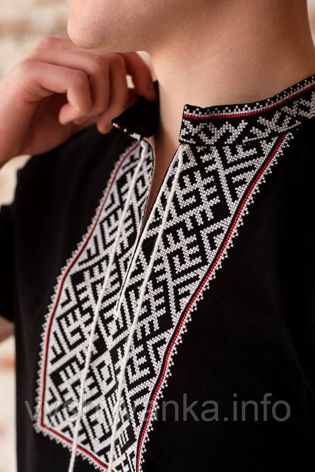 Чорна чоловіча футболка з вишивкою, арт 5213, фото 1