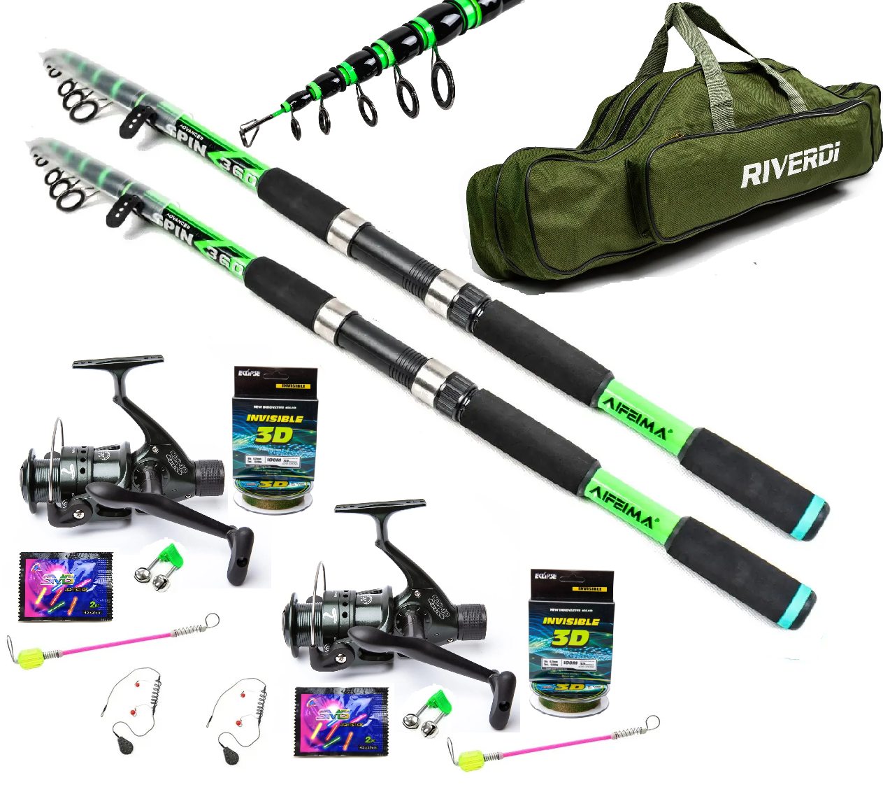 Готовий рибальський набір "Суперкейс FEIMA ADVANCED" 60-120 г 2,10 м Котушка Кобра 4000 та аксесуари, фото 1