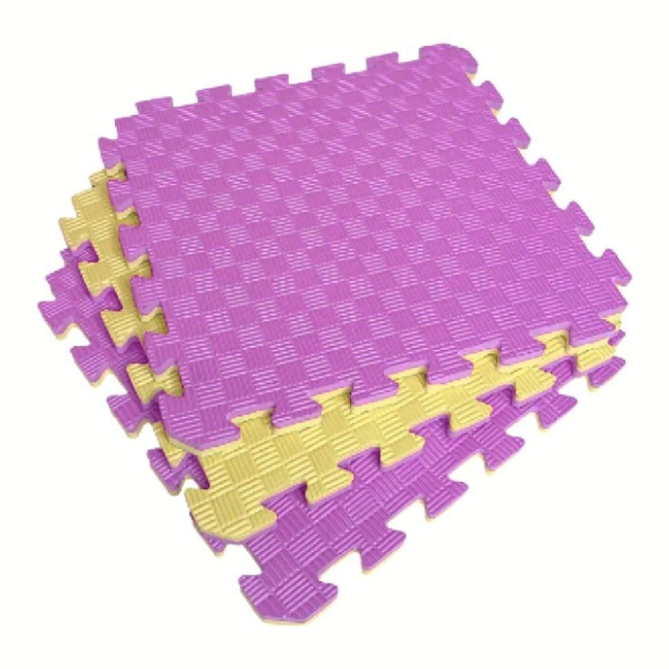 Татамі 50х50х2 см рожево-жовтий (двошаровий килимок пазл) IZOLON EVA SPORT