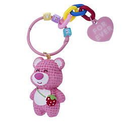 Універсальний брелок, Bear Smile Pink, легкий і міцний аксесуар для ключів та сумок