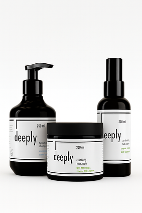 Набір для глибокого догляду за волоссям deeply (шампунь + маска + спрей 10 в 1)