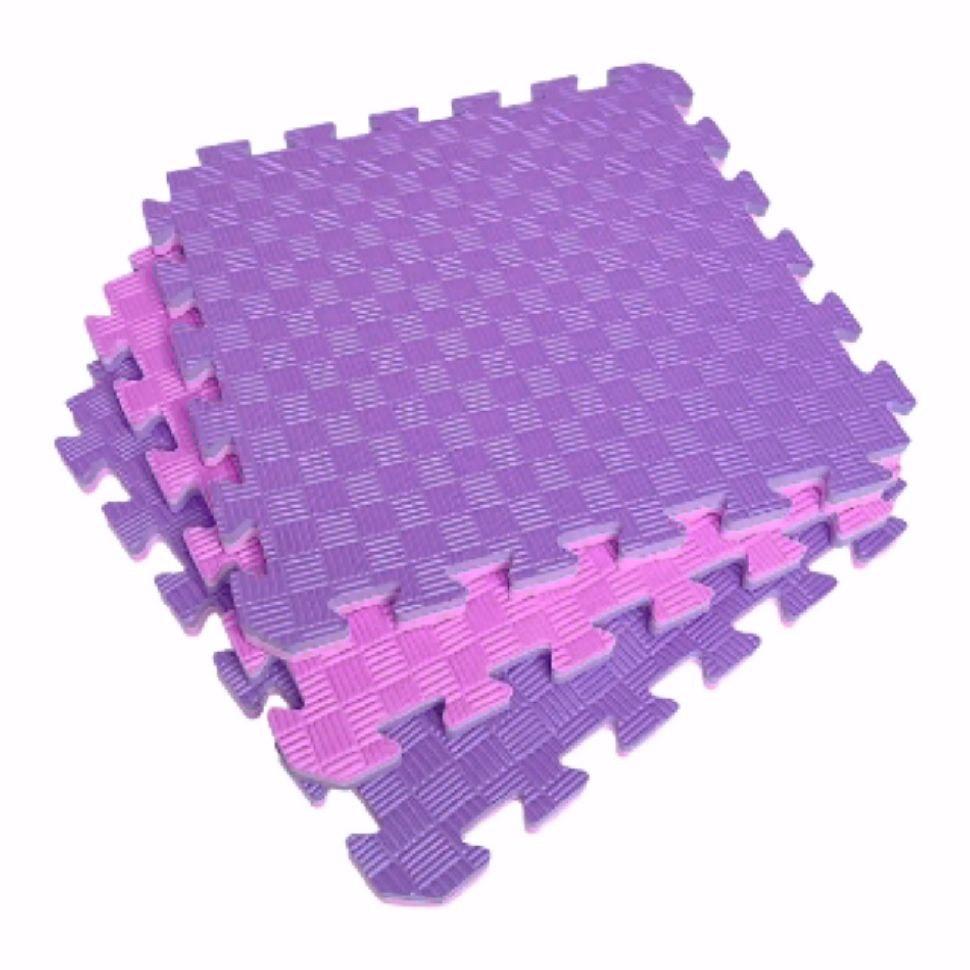 Татамі 50х50х2 см рожево-фіолетовий (двошаровий килимок пазл) IZOLON EVA SPORT