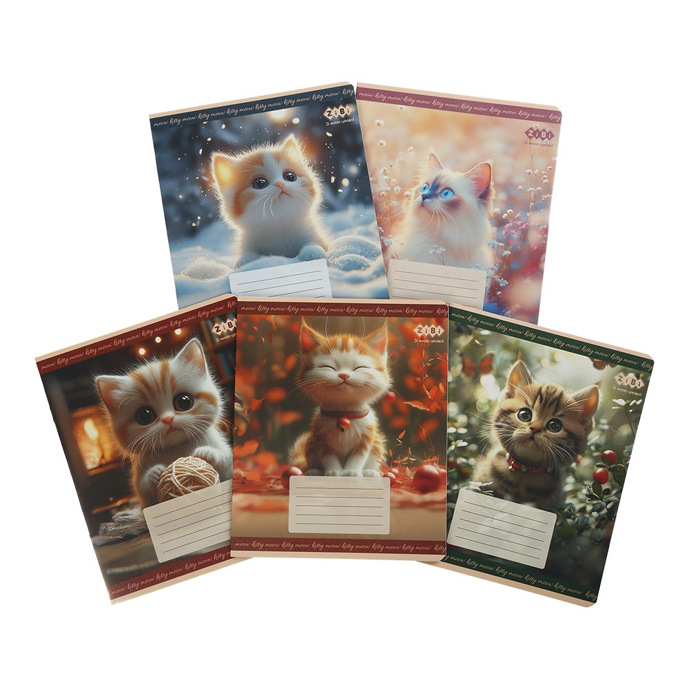 Зошит 12 листов клітка "ZiBi" ЛАК / Cats