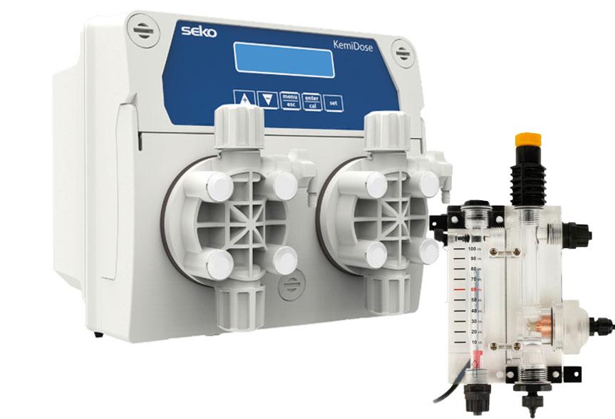 Станція дозування для басейну, Kemi Dose Double pH/FChlor Amp - амперометричний вимір хлору з двома вбудованими мембранними