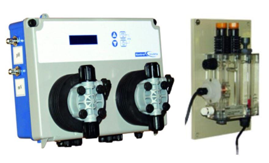 Вимірювально-дозуюча станція для басейну, Kontrol Invikta Double pH/FChlor Amp, амперометричний вимір хлору, з двома вбудованими