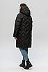 Жіноча куртка зимова великих розмірів  52-60 чорний, фото 2