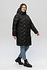 Жіноча куртка зимова великих розмірів  52-60 чорний, фото 3
