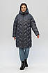 Жіноча куртка зимова великих розмірів  52-60 чорний, фото 4