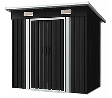 Садовий металевий будиночок для інструментів Bass Polska 1.2×1.9×1.8 м сірий — господарський сарай для дачі, двору, саду