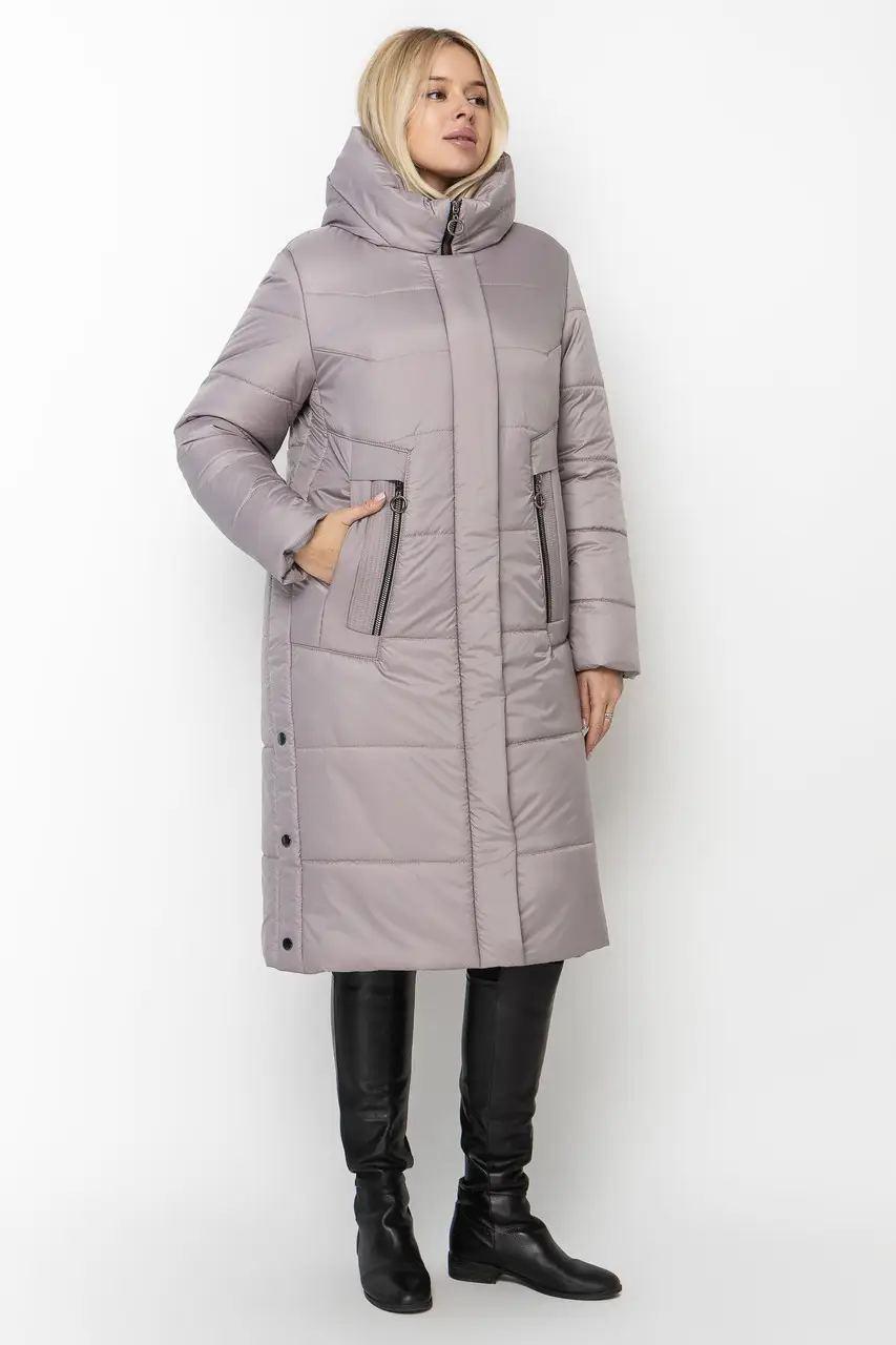 Куртки зимові жіночі великого розміру 46-50 сірий, фото 1