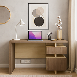 Сучасний невеликий стильний комп'ютерний письмовий робочий стіл 110 см для ноутбука з тумбою Кубик Летро