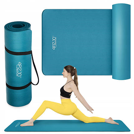 Килимок (мат) спортивний 4FIZJO NBR 180 x 60 x 1 см для йоги та фітнесу Sea Green (P-5905973406697), фото 1