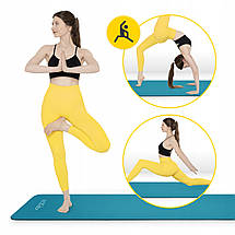 Килимок (мат) спортивний 4FIZJO NBR 180 x 60 x 1 см для йоги та фітнесу Sea Green (P-5905973406697), фото 3