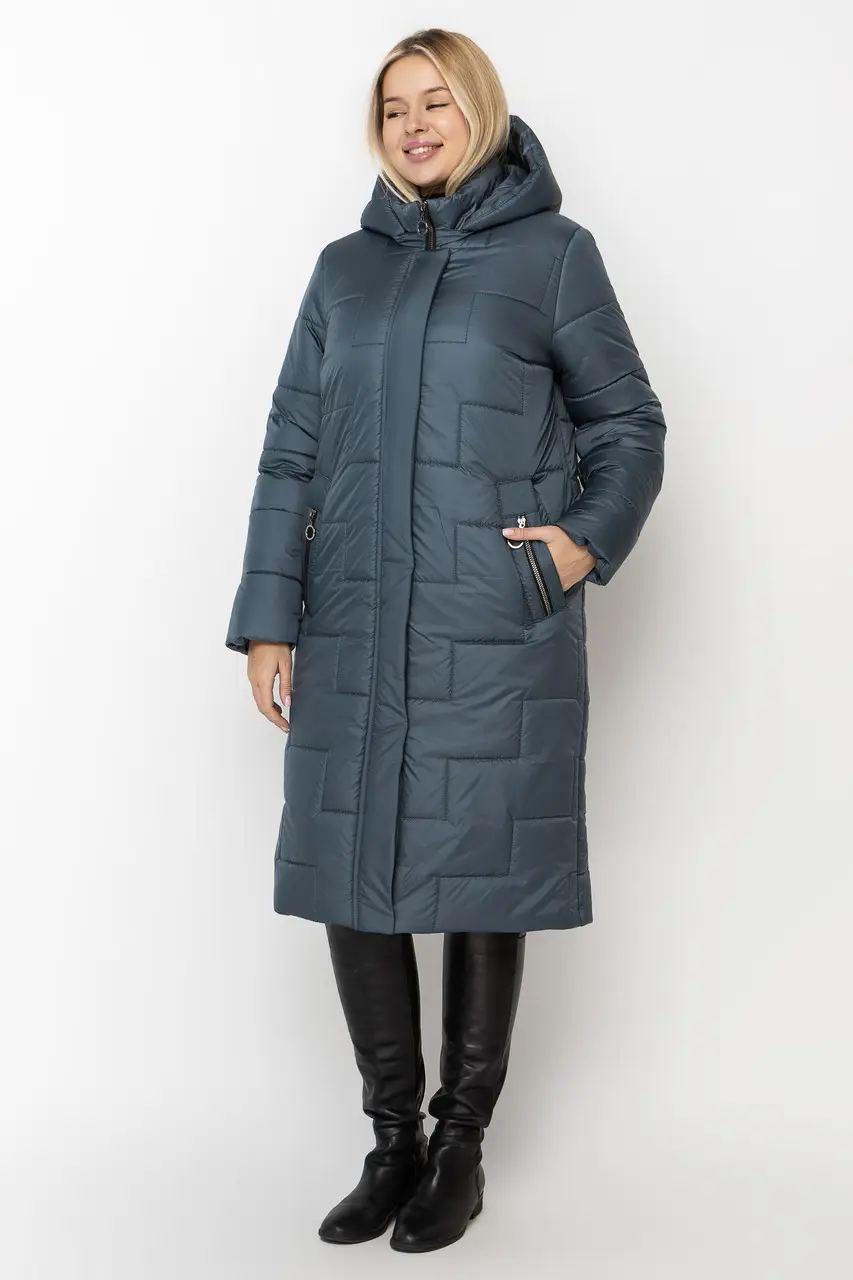 Жіночі пуховики зимові великих розмірів 48-56 олива, фото 1