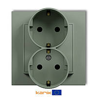 Розетка 2-я з/к Karlik MINI 61MGP-2sp Шавлія зі шторками захисними
