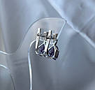 Срібні сережки з бузковими кристалами "Лілова Мрія", фото 3