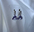 Срібні сережки з бузковими кристалами "Лілова Мрія", фото 2