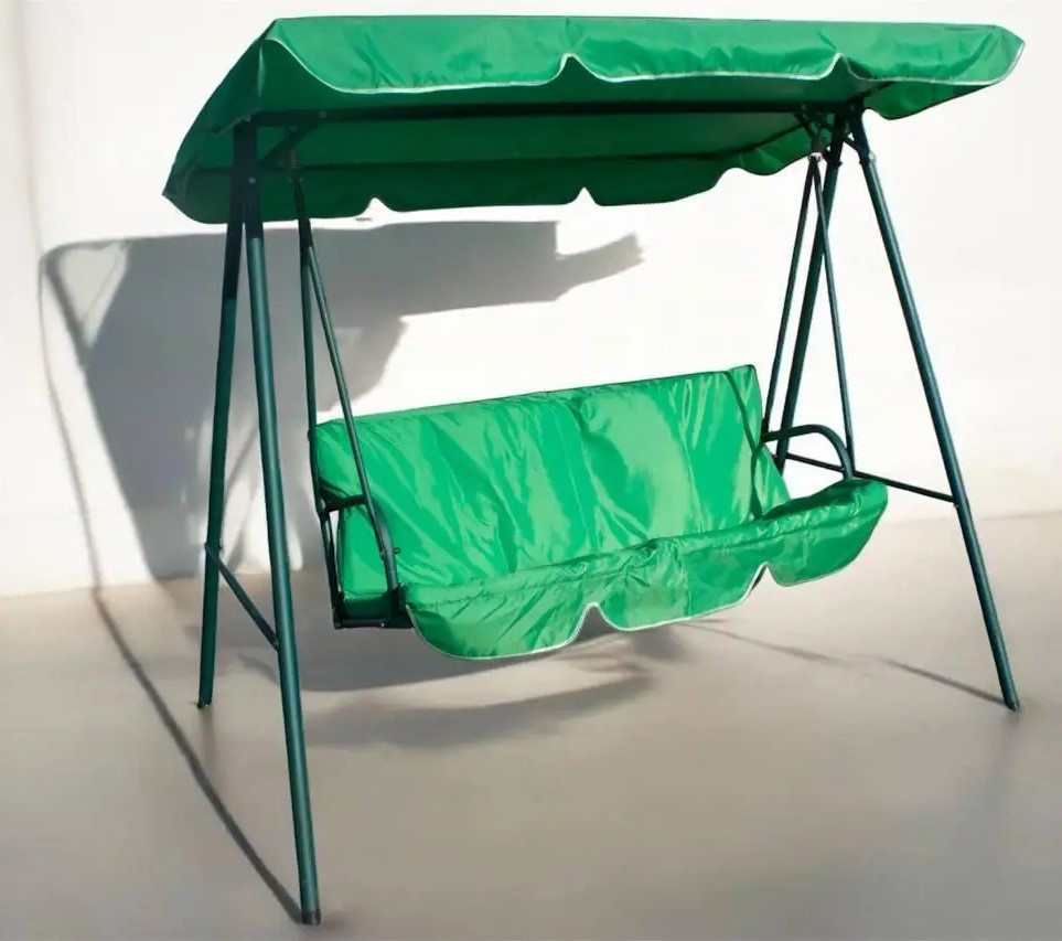 Садова гойдалка на 3 місця, 260 кг, з дахом і матрацом, антиковзна для саду та тераси, фото 1
