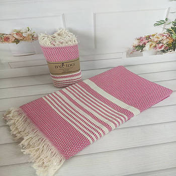 Пляжно-банний рушник Пештемаль 100х180см рожевий