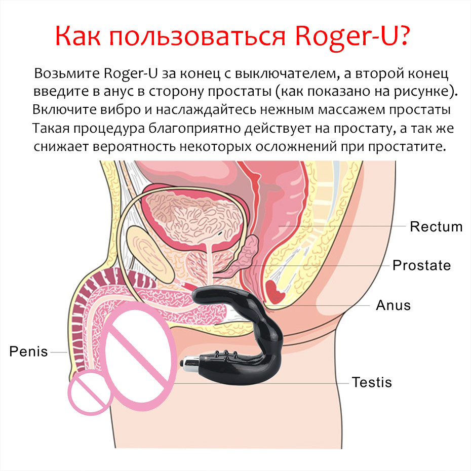 Масажер простати медичний з вібрацією Roger-U