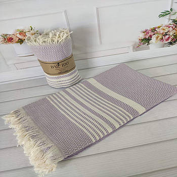 Пляжно-банний рушник Пештемаль 100х180см лавандовий