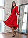 Витончене та елегантне вечірнє жіночне плаття Marian з довгим рукавом, червоне, фото 3